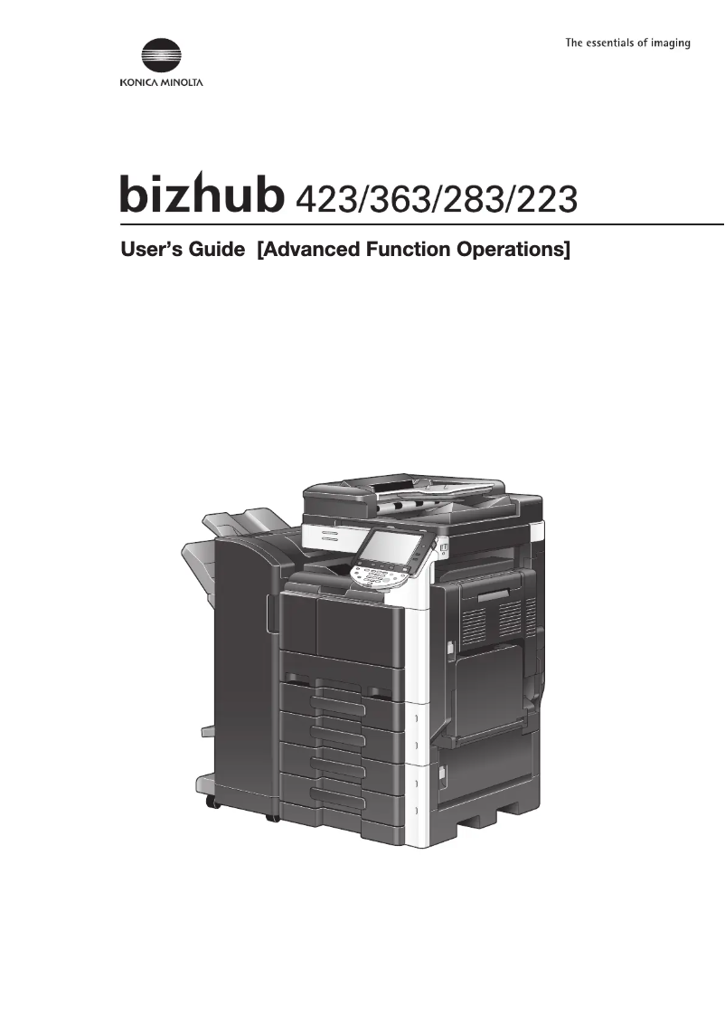 Page n°1 - Manuel utilisateur Konica Minolta bizhub 363