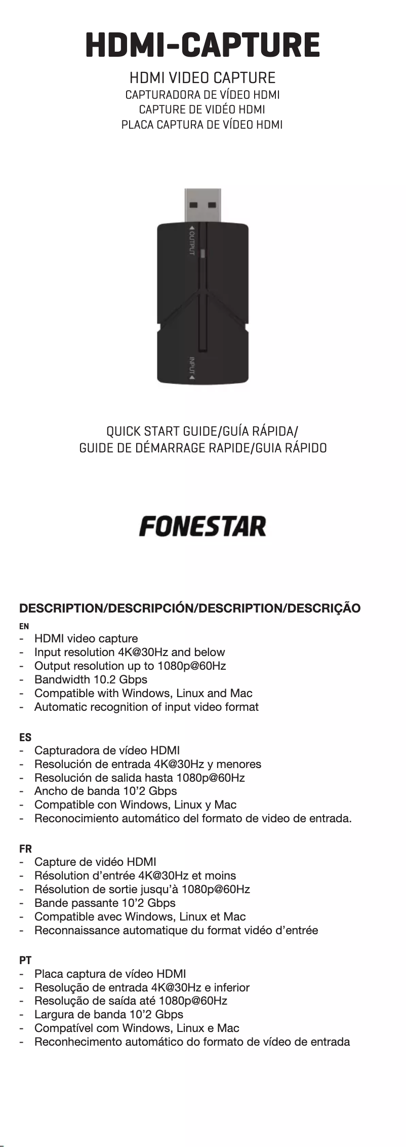 Page 1 de la notice Manuel utilisateur FoneStar HOME-35