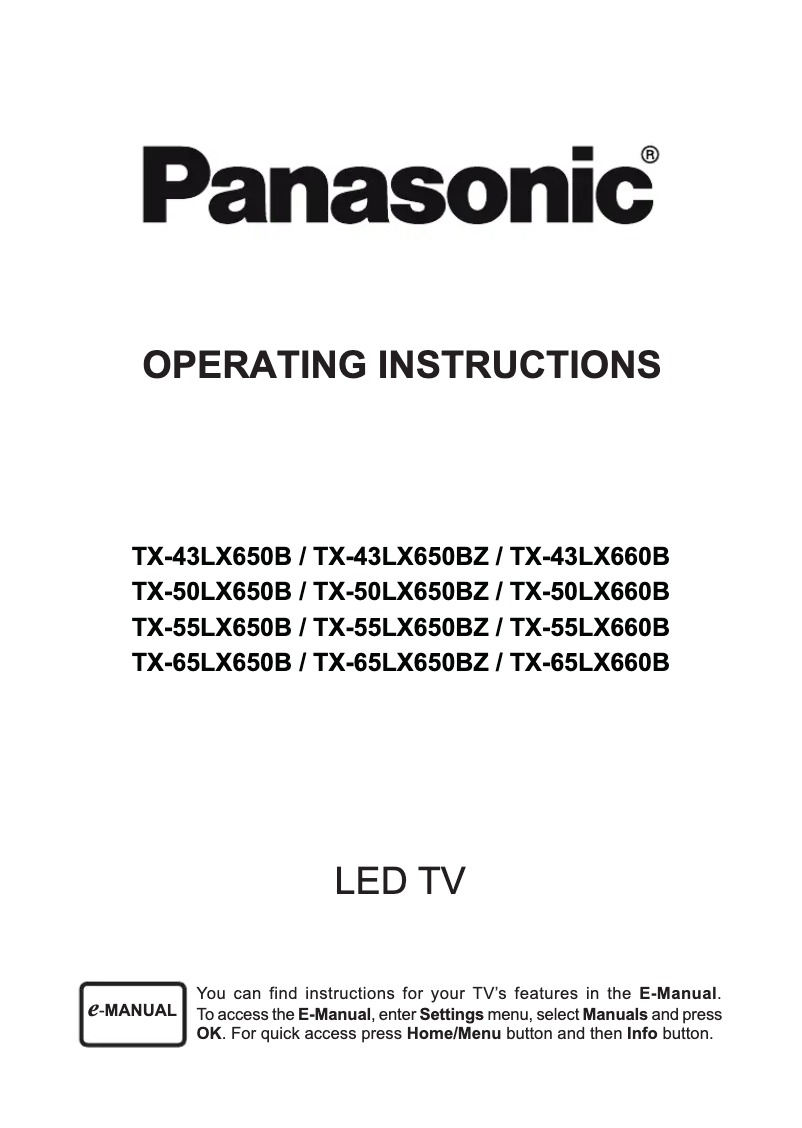 Página 1 del manual Manual de usuario Panasonic TX-43LX650BZ