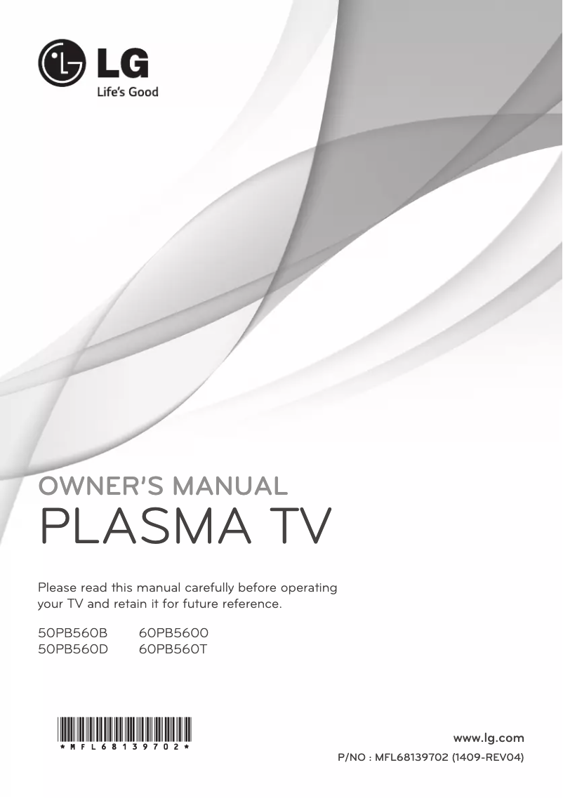 Page 1 de la notice Manuel utilisateur LG 60PB560T