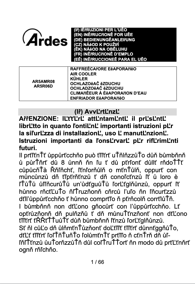 Page 1 de la notice Manuel utilisateur Ardes AR5R06D