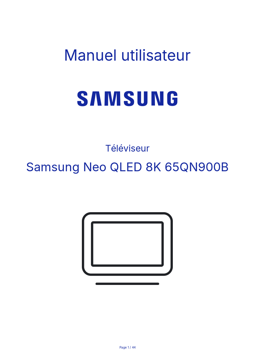 Page n°1 - Manuel utilisateur Samsung Neo QLED 8K 65QN900B