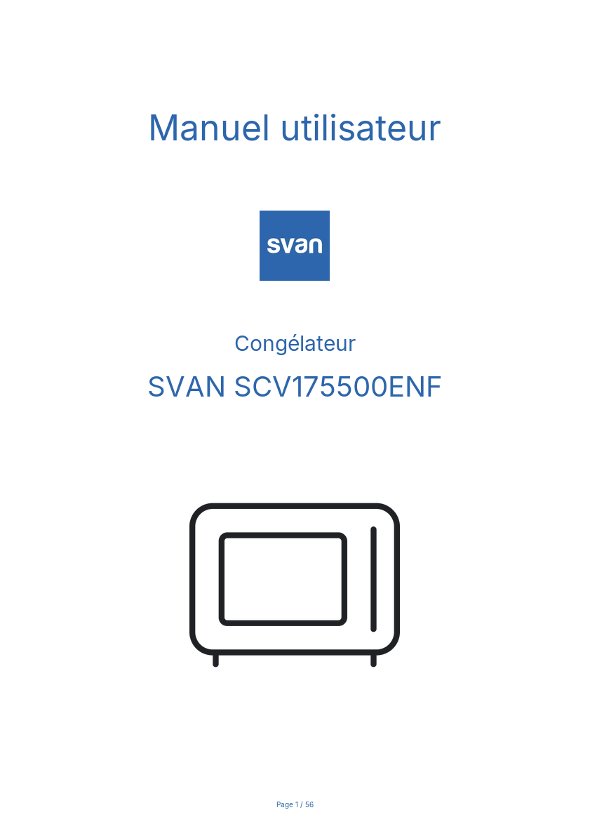Page n°1 - Manuel utilisateur SVAN SCV175500ENF