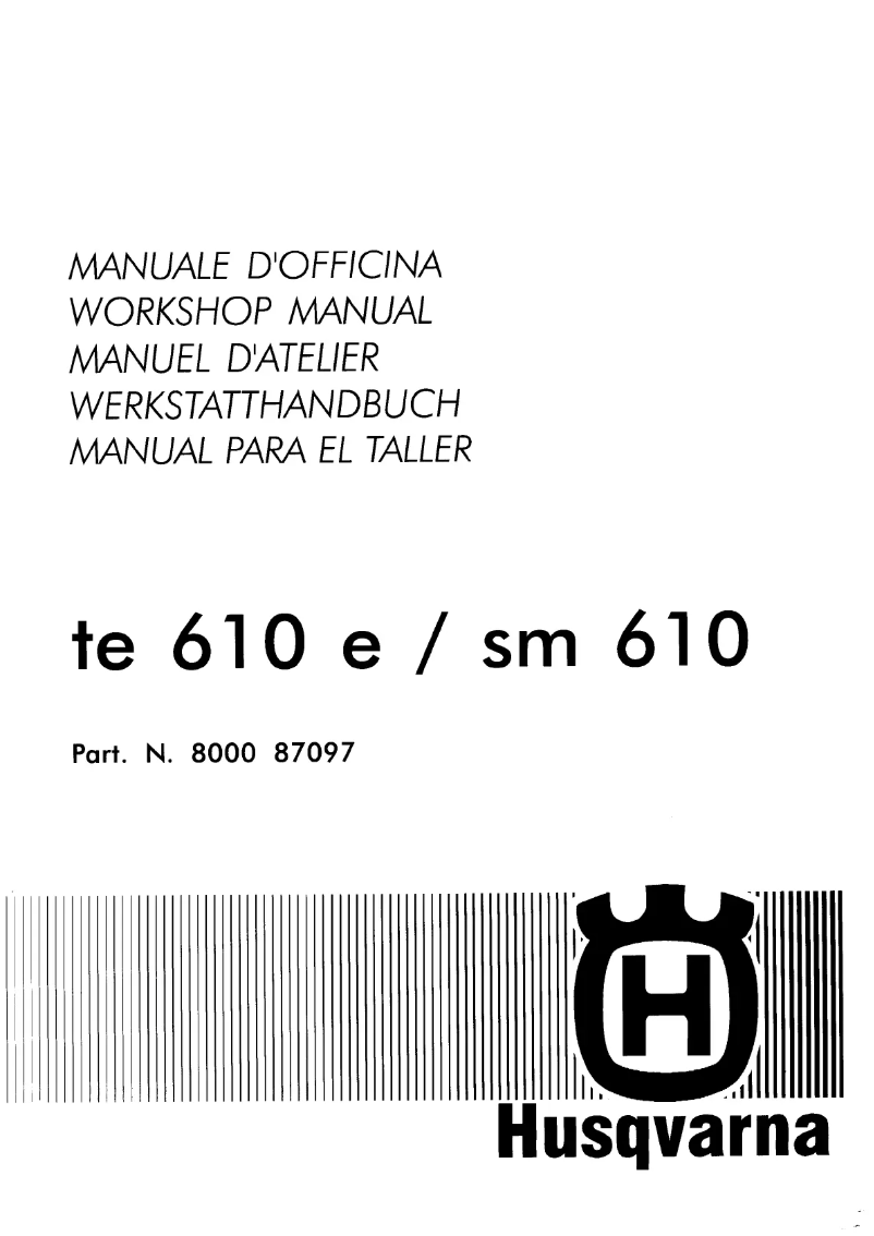 Page 1 de la notice Manuel utilisateur Husqvarna SM 610
