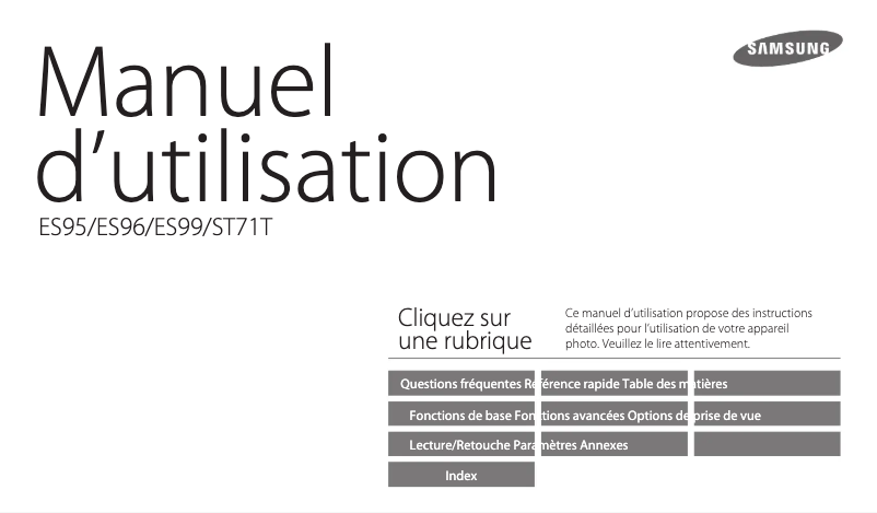 Image de la première page du manuel de l'appareil ES95