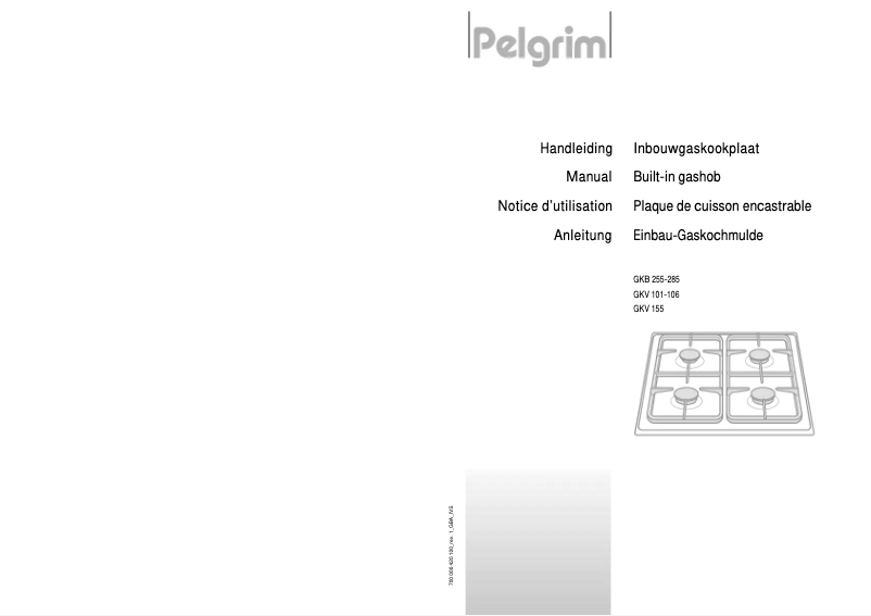 Page 1 de la notice Manuel utilisateur Pelgrim GKB255