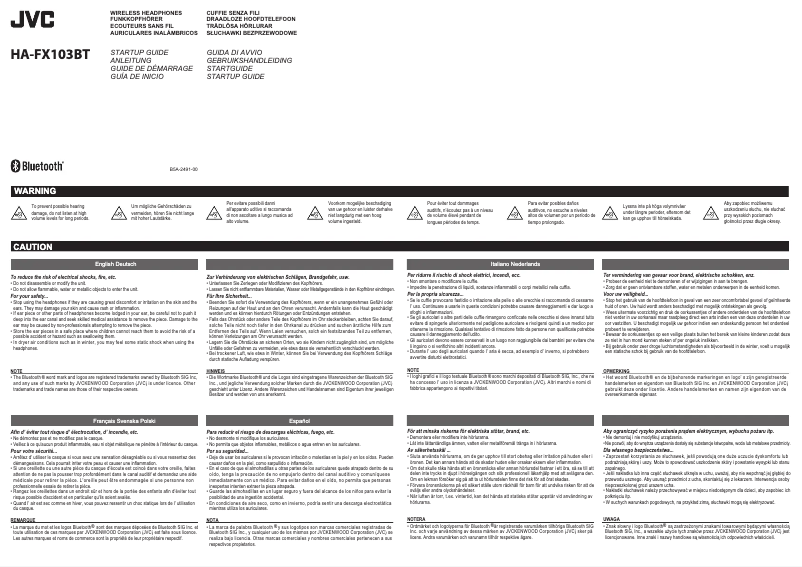 Page n°1 - Manuel utilisateur JVC HA-FX103BT