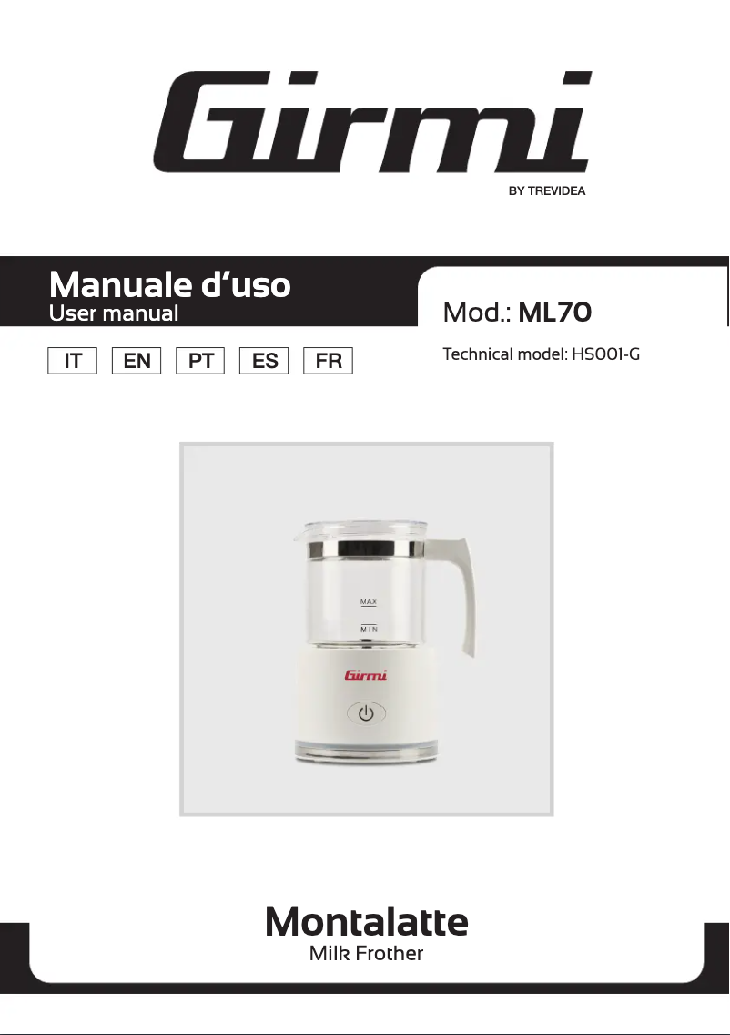 Image de la première page du manuel de l'appareil ML70
