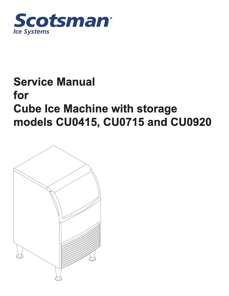 Page 1 de la notice Manuel utilisateur Scotsman CU0715MA-1
