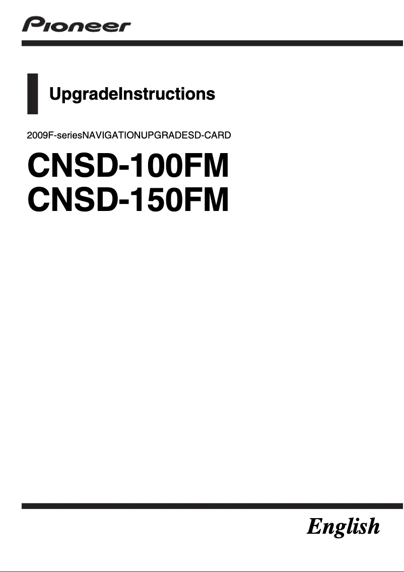 Page n°1 - Instructions / montage Pioneer CNSD-100FM