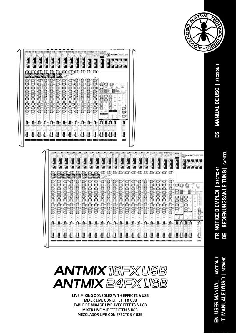 Image de la première page du manuel de l'appareil Antmix 24FX USB