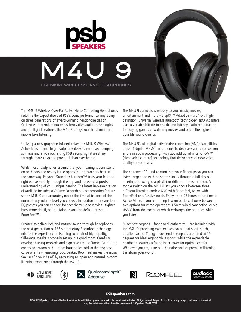 Image de la première page du manuel de l'appareil M4U 9
