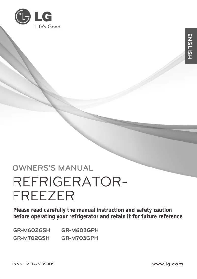 Page 1 de la notice Manuel utilisateur LG GR-M602GSH