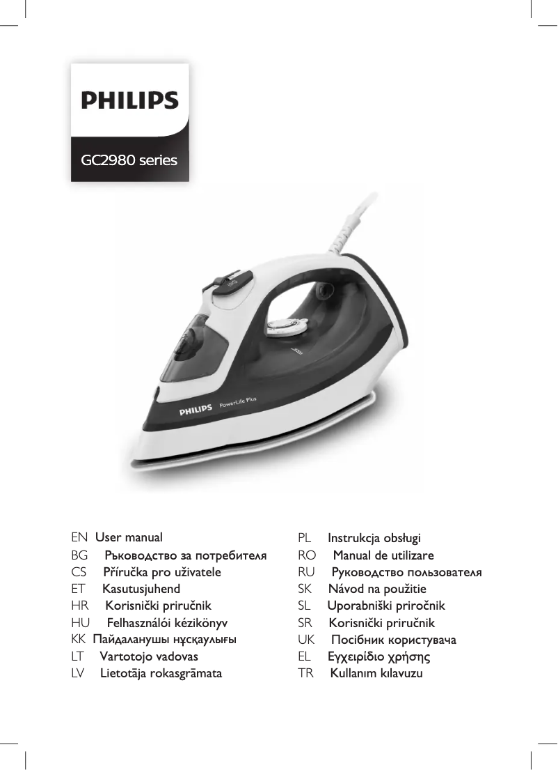 Image de la première page du manuel de l'appareil PowerLife Plus GC2980