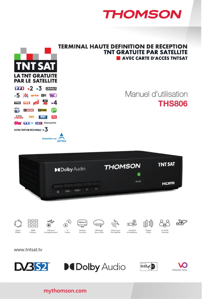 Page 1 de la notice Manuel utilisateur Thomson THS806