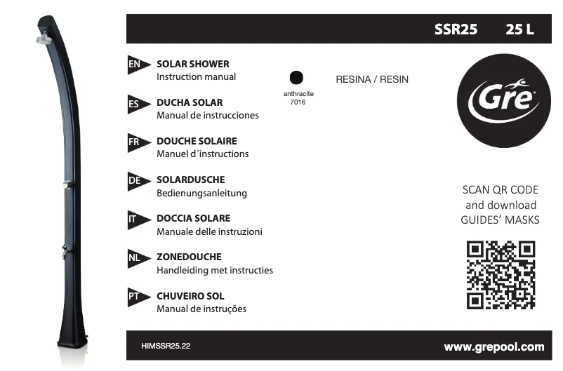 Page 1 de la notice Manuel utilisateur Gre SSR25
