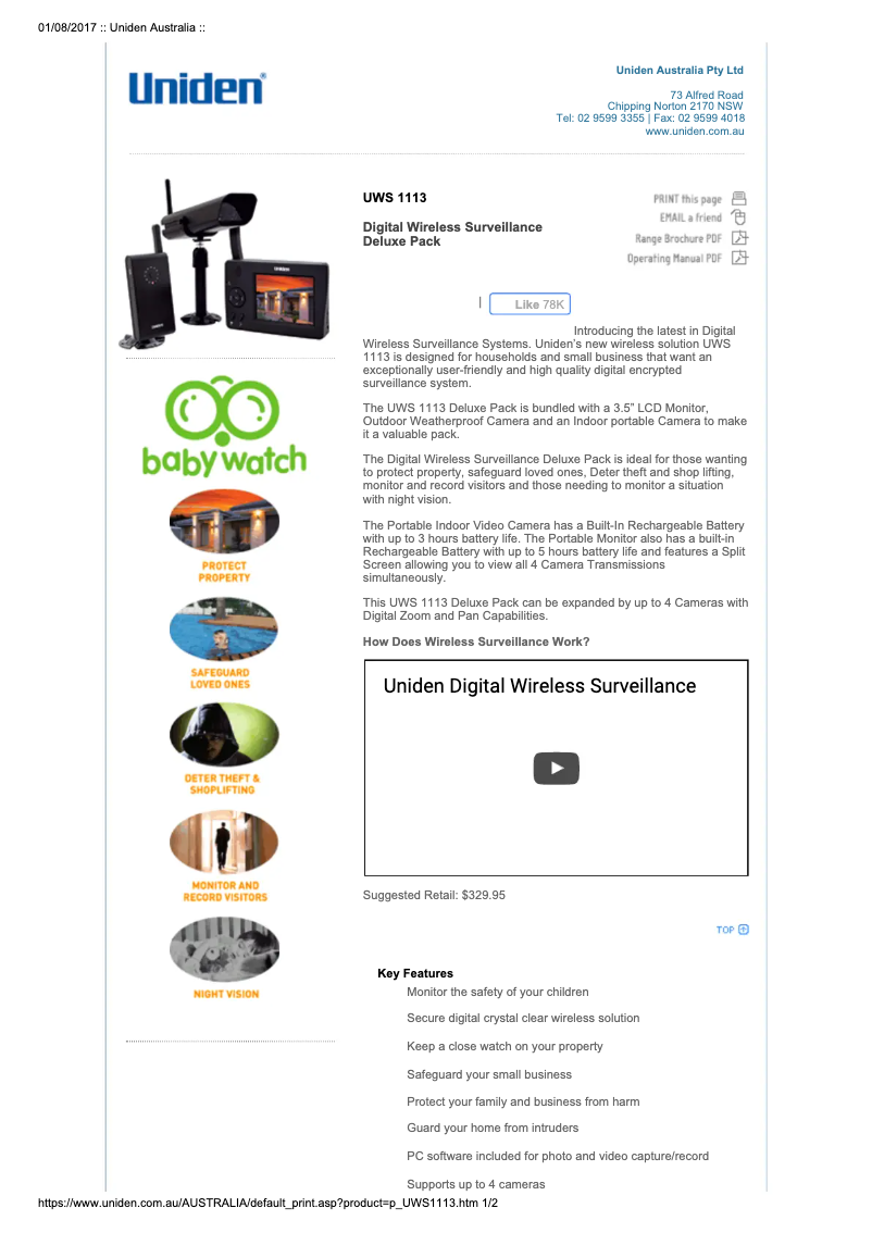 Image de la première page du manuel de l'appareil UWS 1113