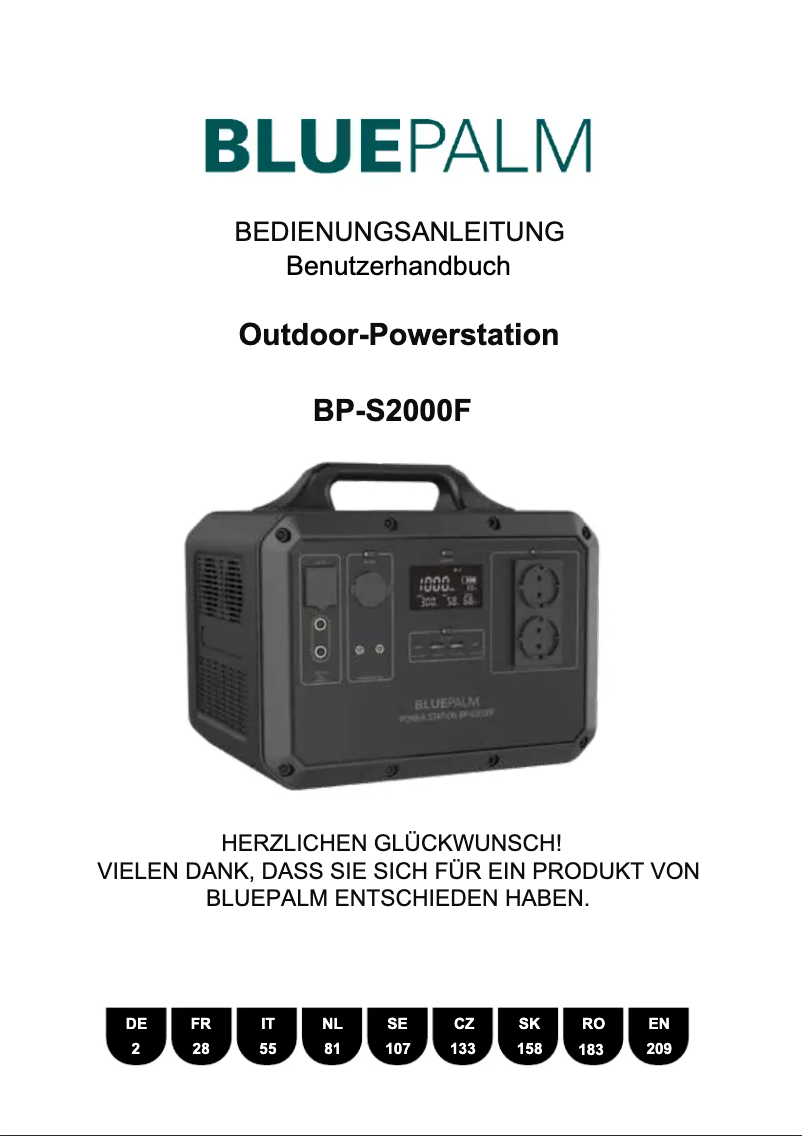 Image de la première page du manuel de l'appareil BP-S2000F