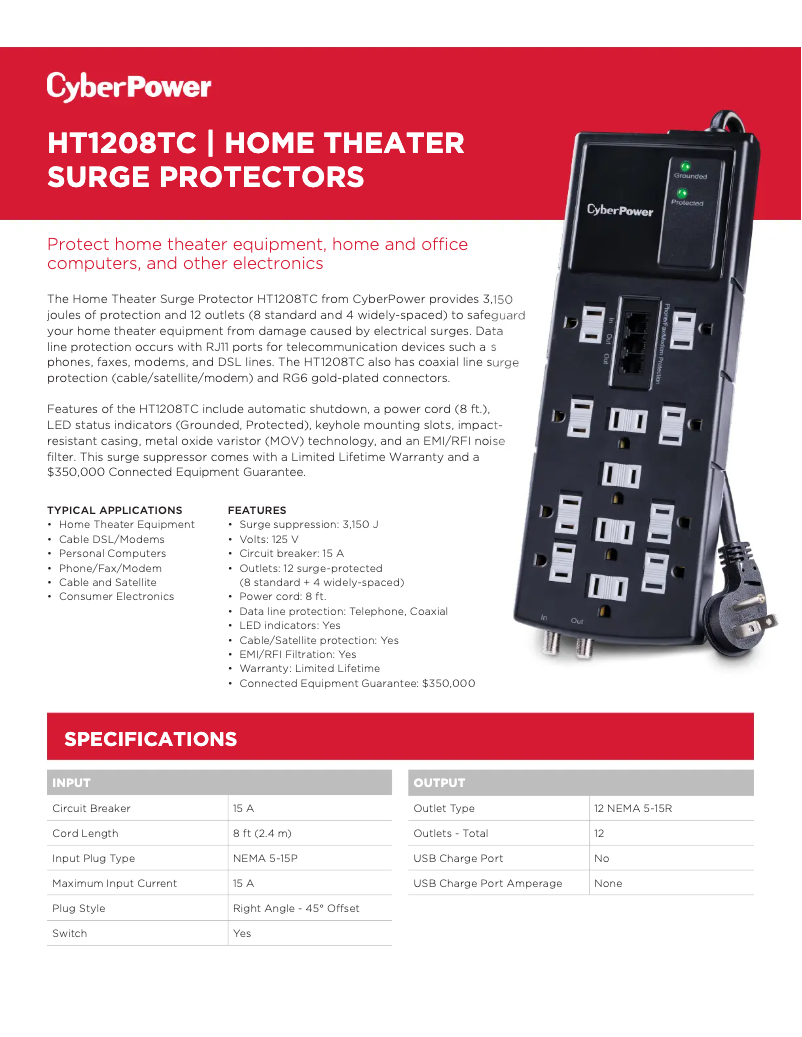Page n°1 - Manuel utilisateur CyberPower HT1208TC