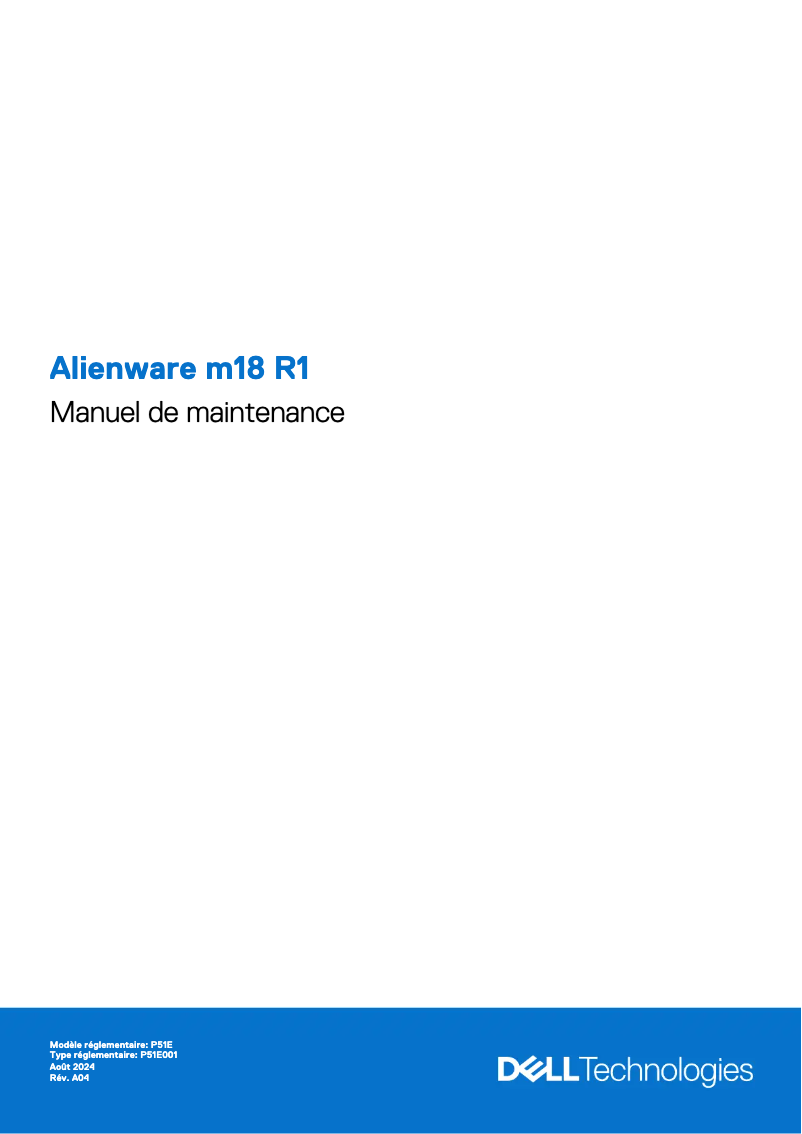Page 1 de la notice Manuel utilisateur Alienware m18 R1
