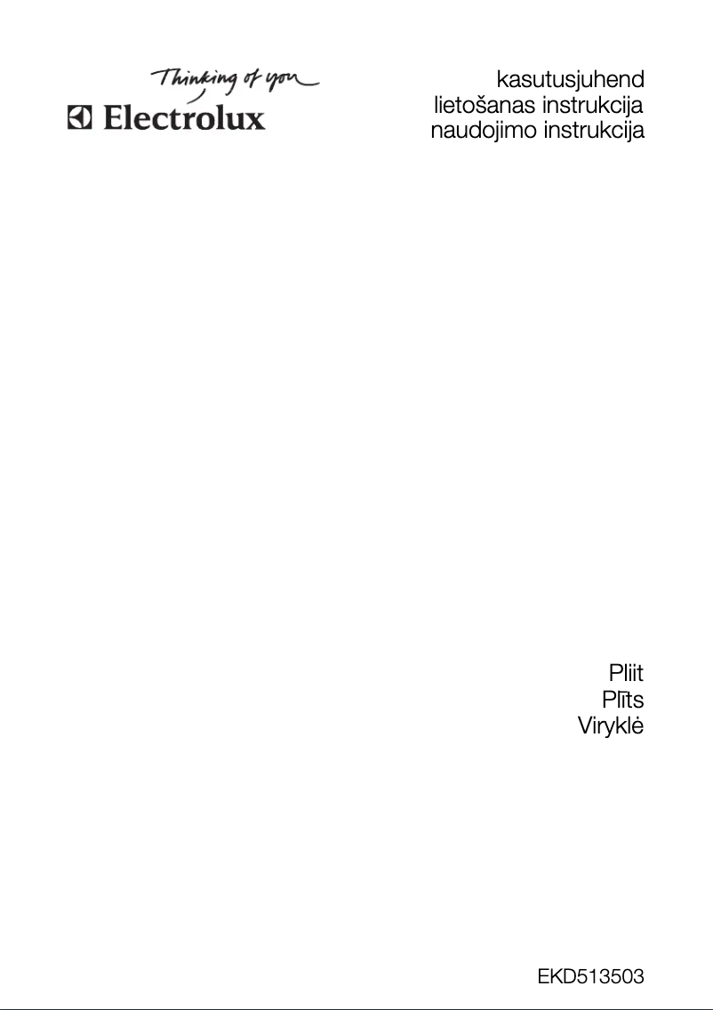 Page 1 de la notice Manuel utilisateur Electrolux EKD513503X