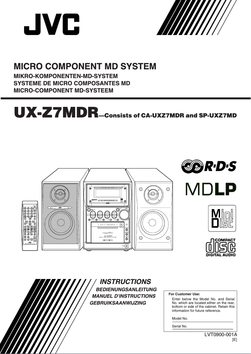 Page 1 de la notice Manuel utilisateur JVC UX-Z7MDR
