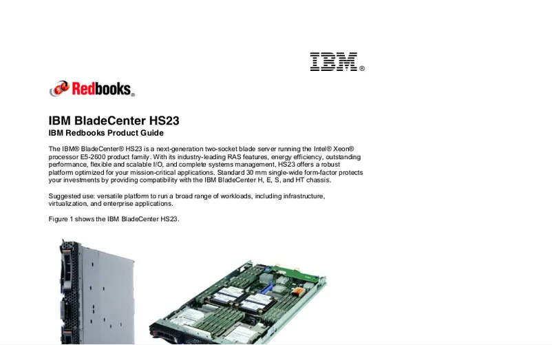 Page n°1 - Manuel utilisateur IBM BladeCenter HS23 Express