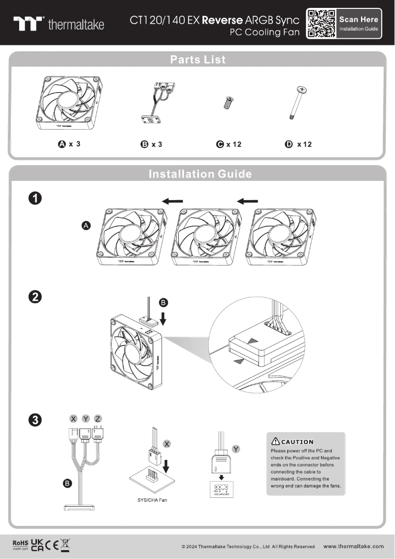 Page n°1 - Guide de démarrage rapide Thermaltake CT120 EX