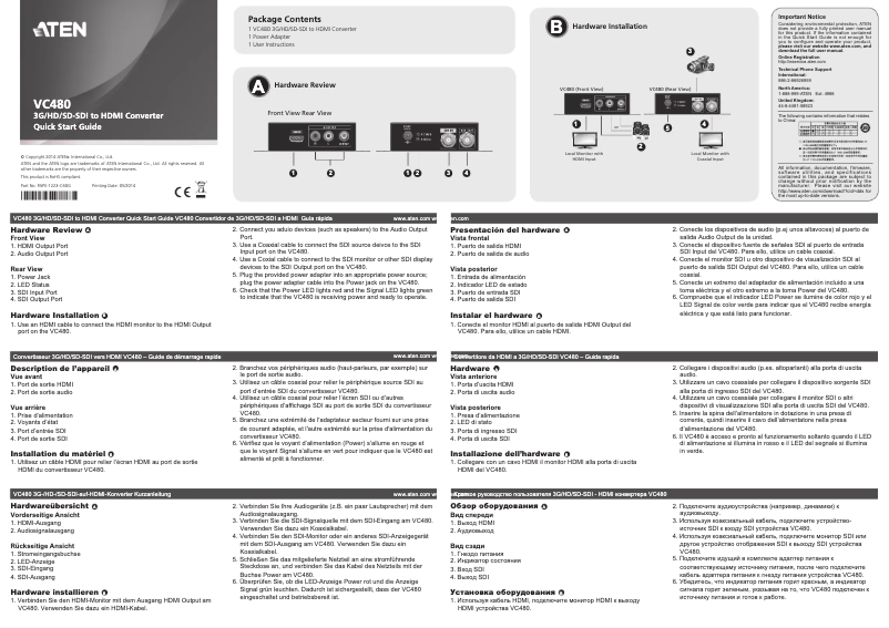 Page 1 de la notice Manuel utilisateur ATen VC480
