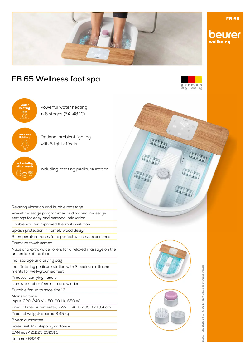 First page image of the manual for FB 65