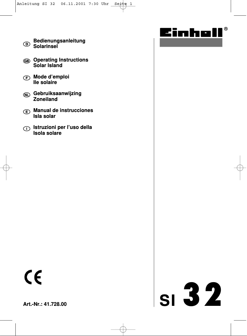Page 1 de la notice Manuel utilisateur Einhell SI 32