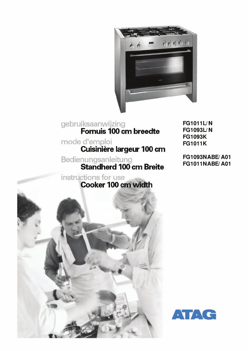Page 1 de la notice Manuel utilisateur Atag FG1093LANL