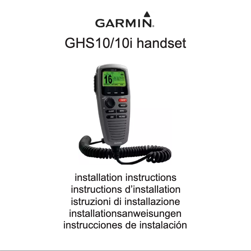 Page n°1 - Guide d'installation Garmin VHF 300i