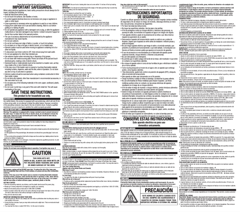 Page 1 de la notice Manuel utilisateur Black & Decker TO1755SB