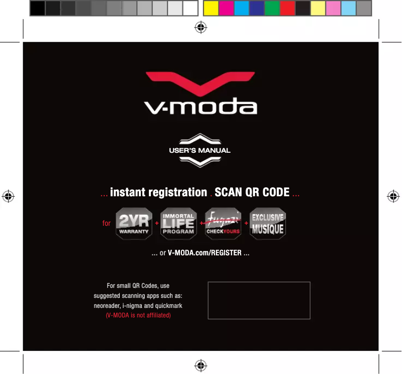 Page n°1 - Manuel utilisateur V-Moda Crossfade M-100