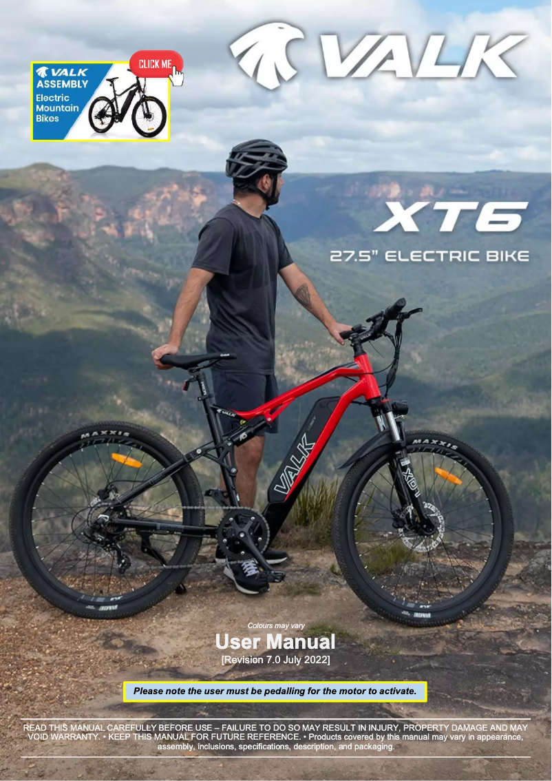 Page n°1 - Manuel utilisateur Valk XT6