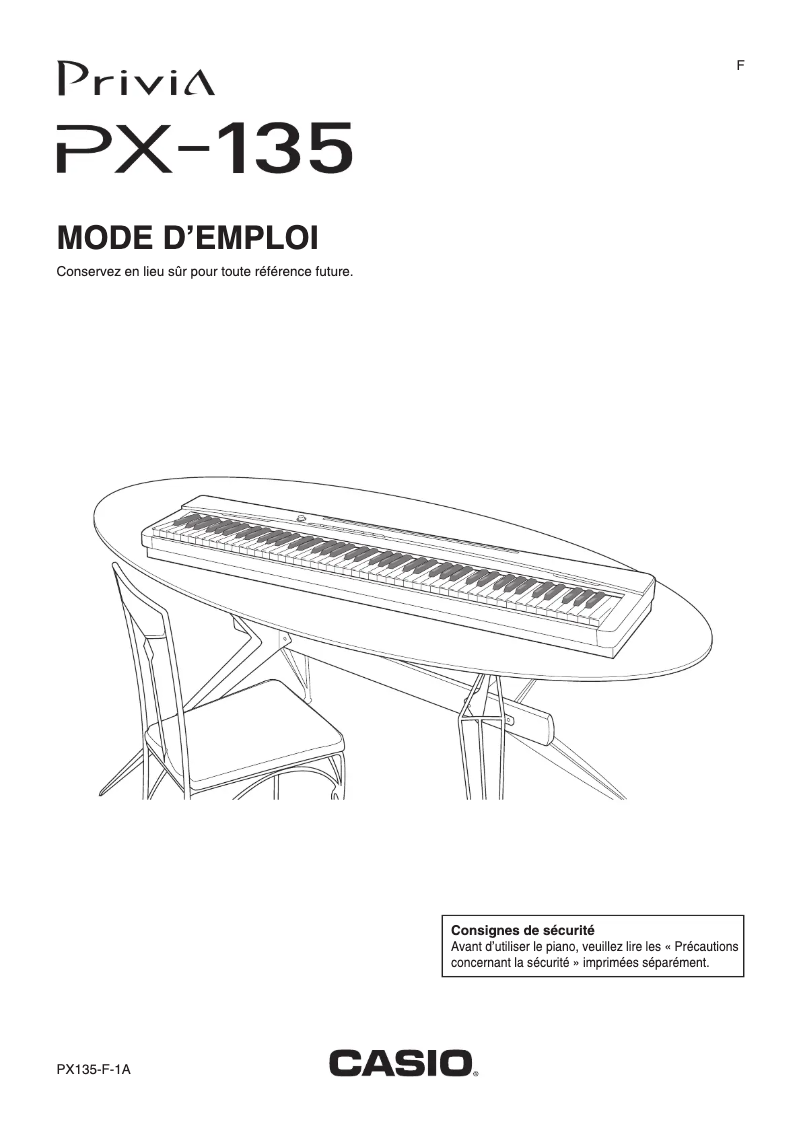 Image de la première page du manuel de l'appareil Privia PX-135