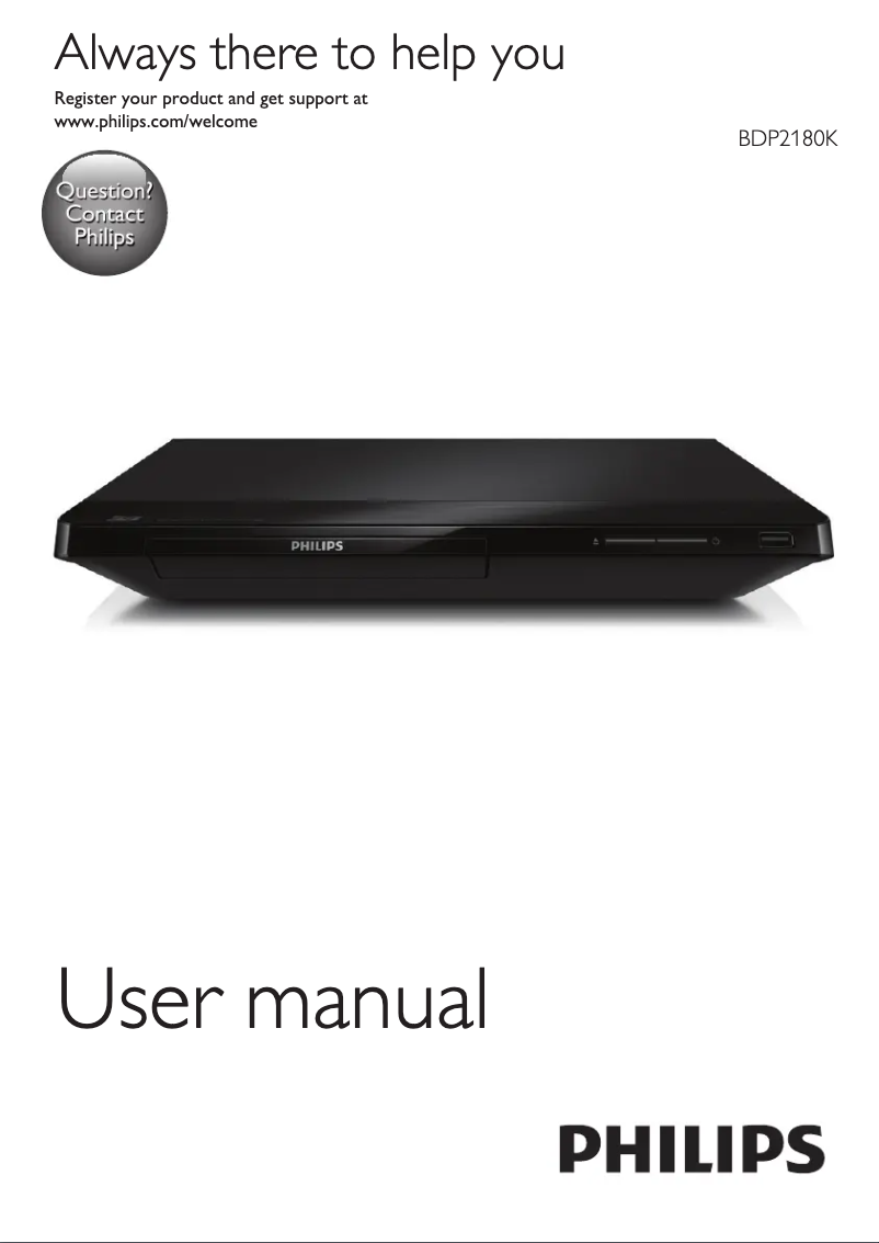 Image de la première page du manuel de l'appareil BDP2180K
