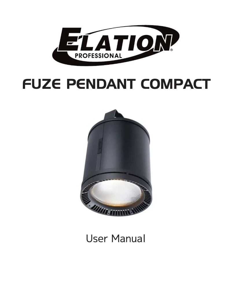 Page 1 de la notice Manuel utilisateur Elation Fuze Pendant Compact