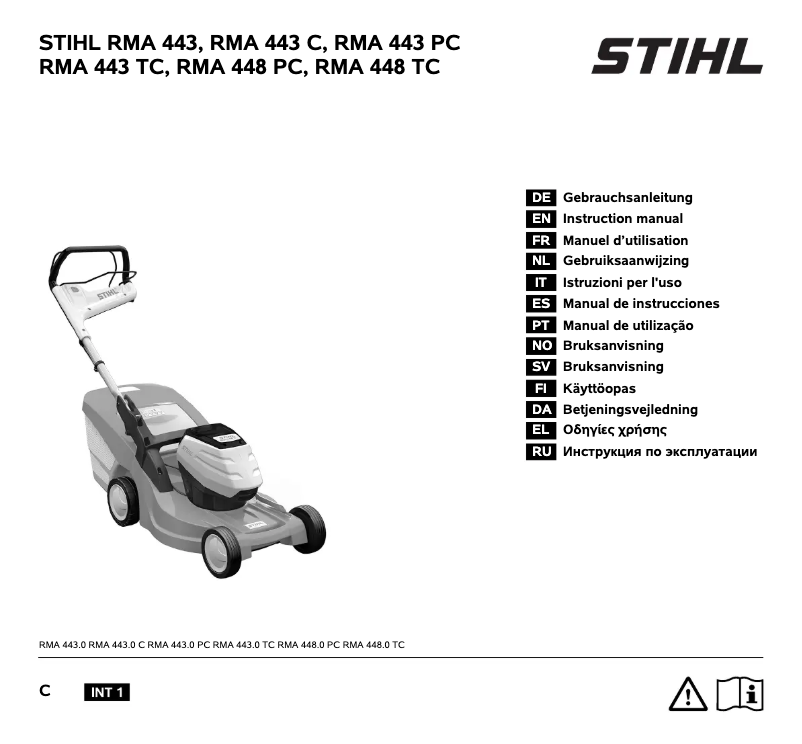 Page 1 de la notice Manuel utilisateur Stihl RMA 443 C