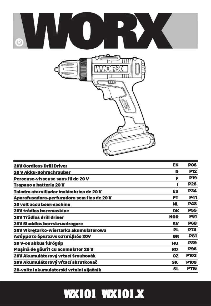 Page n°1 - Manuel utilisateur Worx WX108