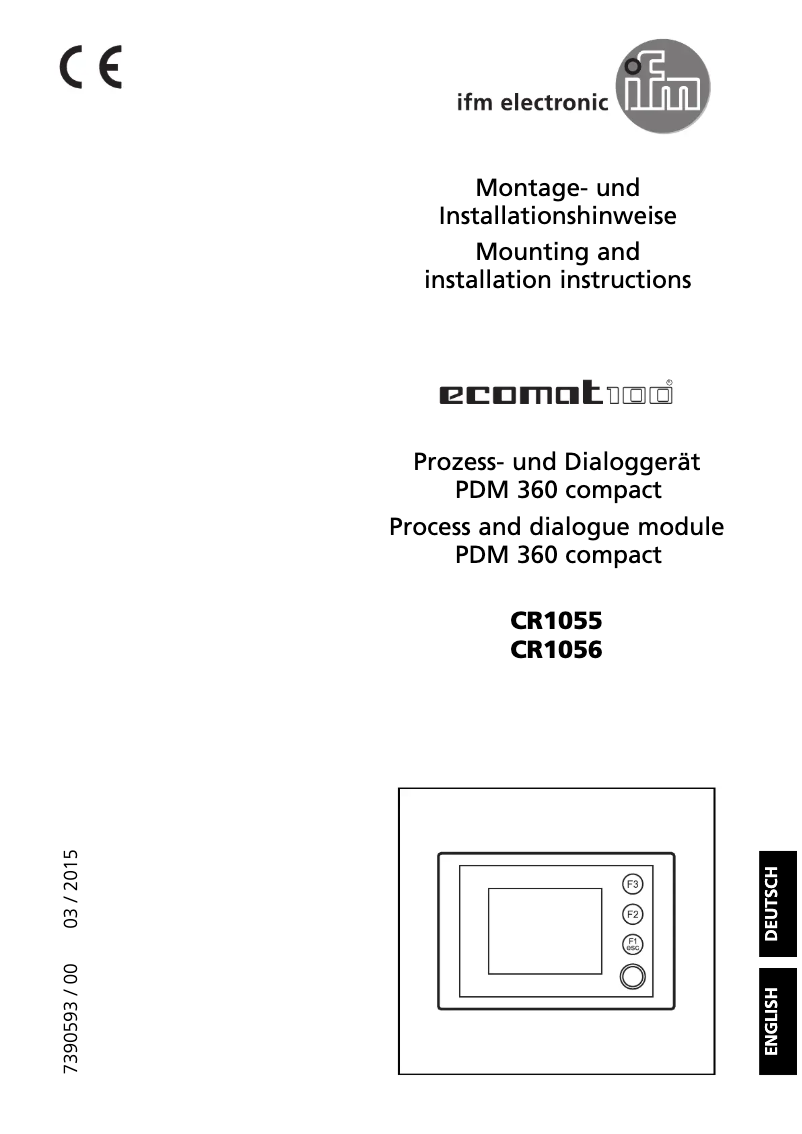 Image de la première page du manuel de l'appareil CR1056