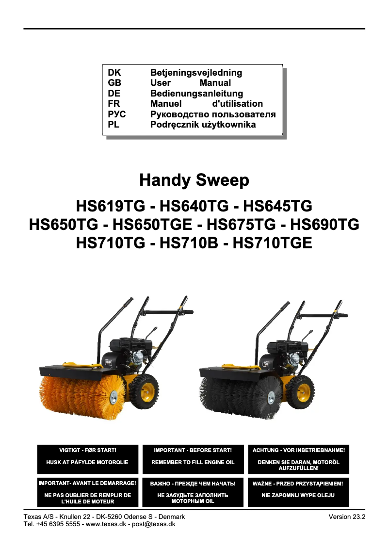 Página 1 del manual Manual de usuario Texas Handy Sweep 710TG