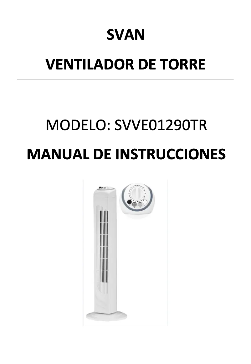 Página 1 del manual Manual de usuario SVAN SVVE01290TR