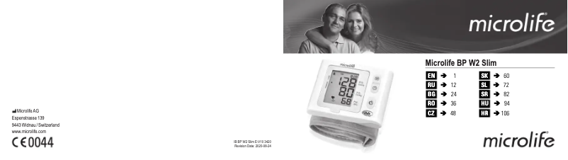 Page n°1 - Manuel utilisateur Microlife BP W2 Slim