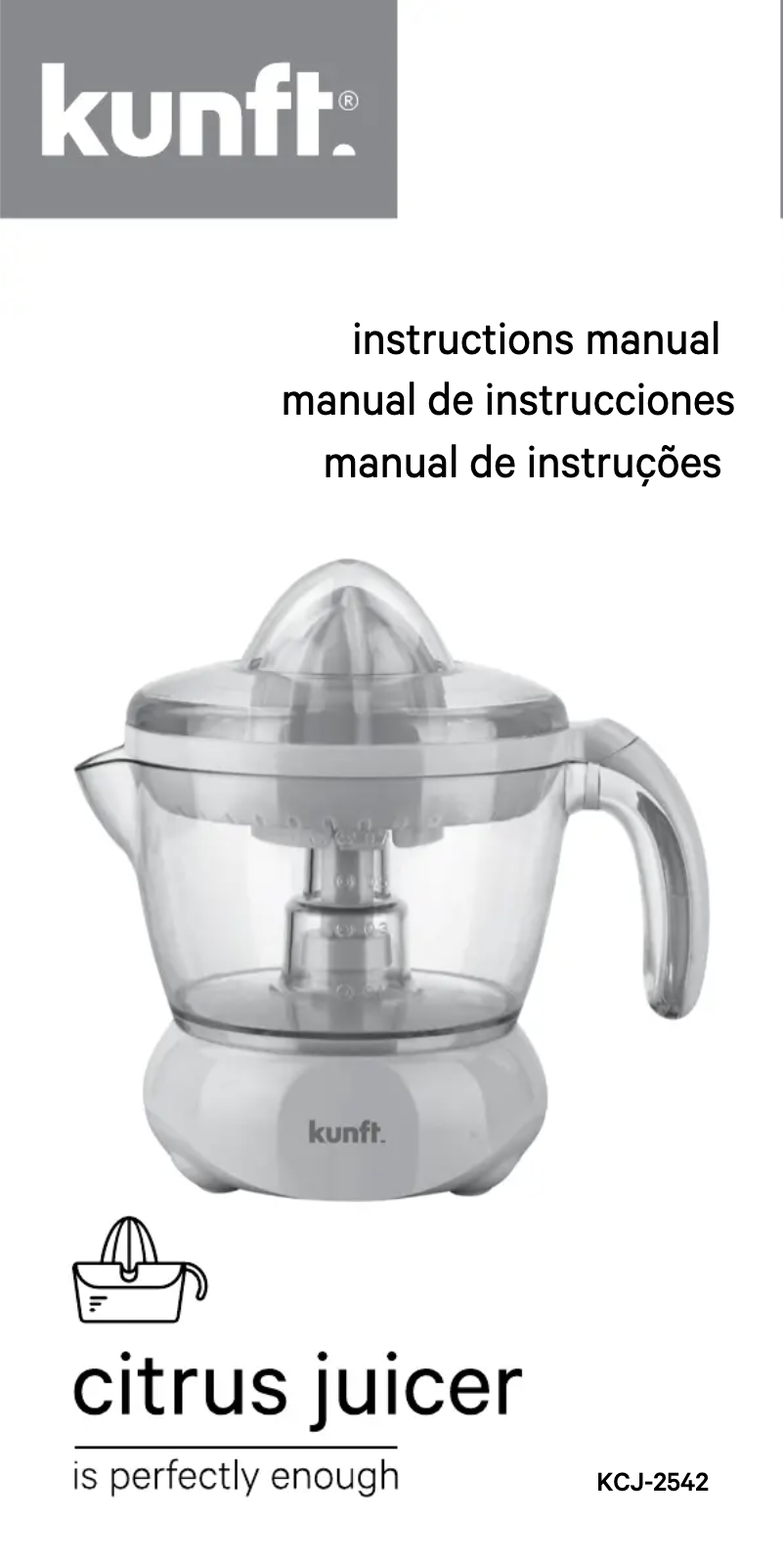 Image de la première page du manuel de l'appareil KCJ-2542