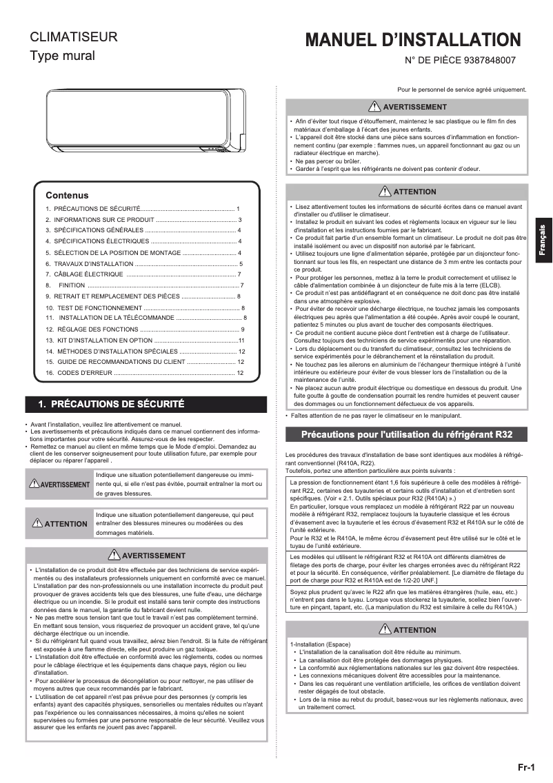 Página 1 del manual Manual de usuario Fujitsu Standard ASYG14KMCC