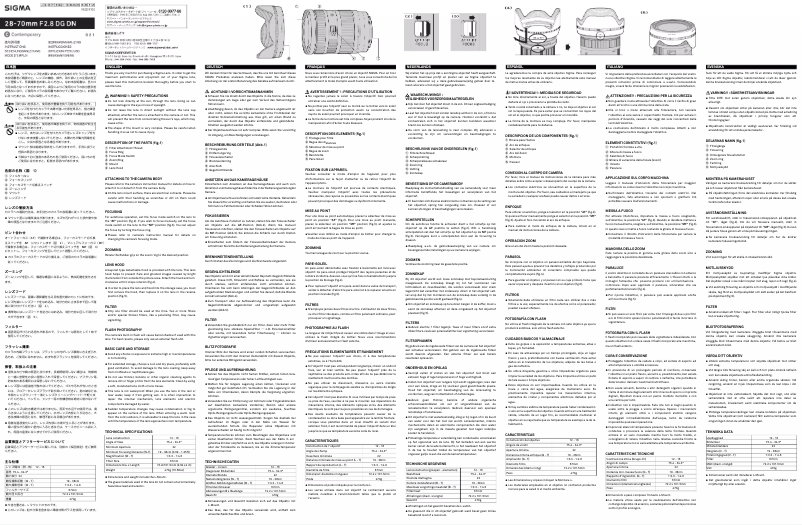 Image de la première page du manuel de l'appareil 28-70mm F2.8 DG DN