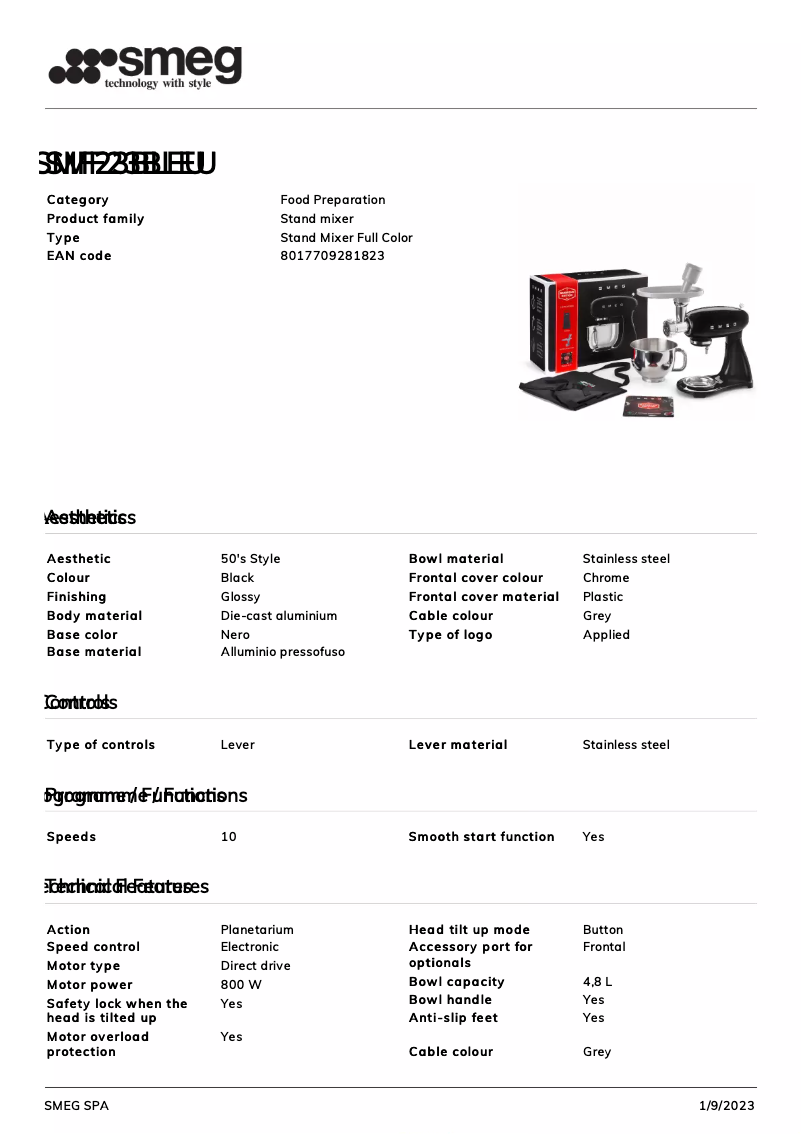 Image de la première page du manuel de l'appareil SMF23
