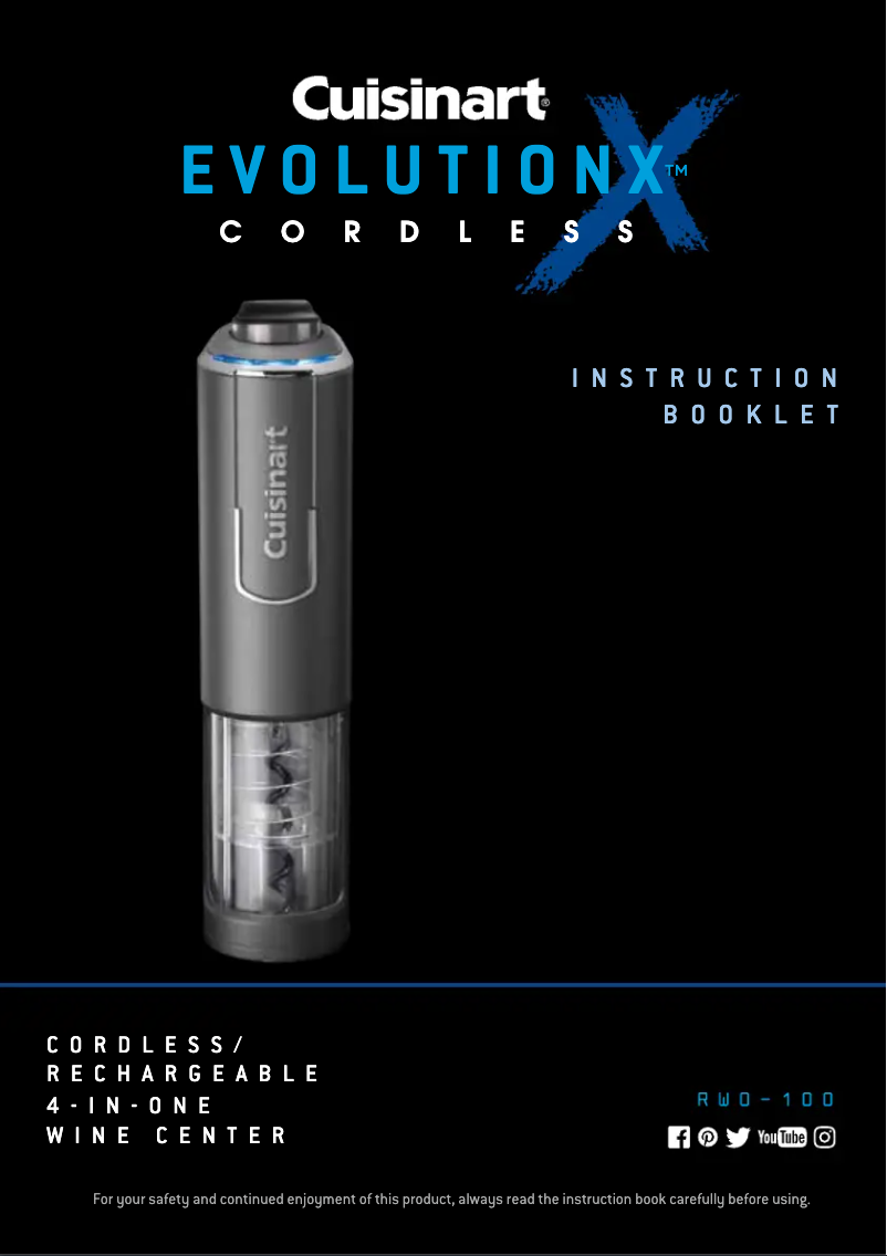 Page n°1 - Manuel utilisateur Cuisinart Evolution X RWO-100